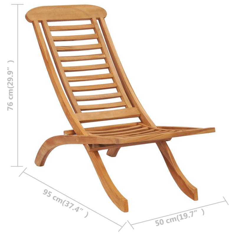 vidaXL Sedia da Giardino Pieghevole in Legno Massello di Teak vidaXL Sedia da Giardino Pieghevole in Legno Massello di Teak