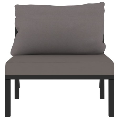 vidaXL Divano Modulare Centrale con Cuscino in Polyrattan Antracite