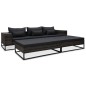 vidaXL Set Divani da Giardino 5 pz con Cuscini in Polyrattan Grigio