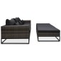 vidaXL Set Divani da Giardino 5 pz con Cuscini in Polyrattan Grigio