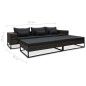 vidaXL Set Divani da Giardino 5 pz con Cuscini in Polyrattan Grigio