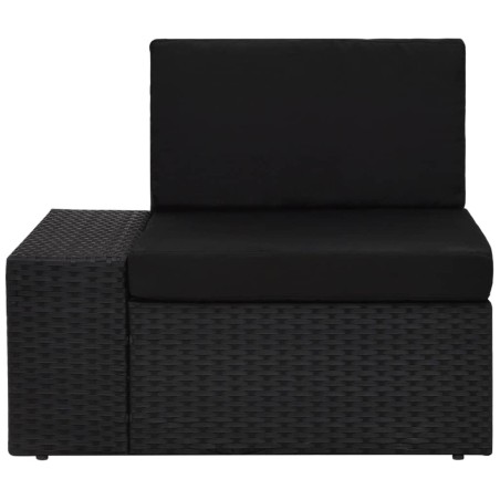 vidaXL Divano ad Angolo Modulare Bracciolo Destro in Polyrattan Nero