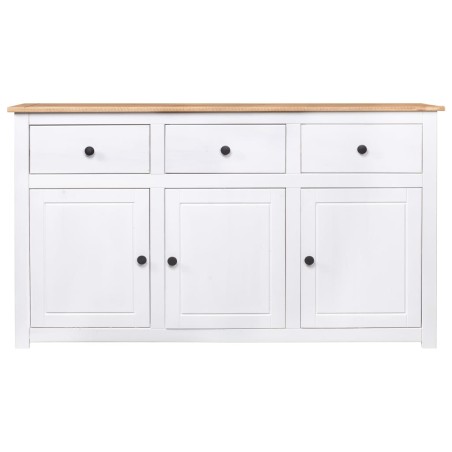 vidaXL Credenza Bianca 135x40x80 cm in Legno Massello di Pino Panama