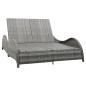 vidaXL Lettino Prendisole Doppio con Cuscino in Polyrattan Antracite vidaXL Lettino Prendisole Doppio con Cuscino in Polyrattan Antracite