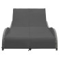 vidaXL Lettino Prendisole Doppio con Cuscino in Polyrattan Antracite vidaXL Lettino Prendisole Doppio con Cuscino in Polyrattan Antracite