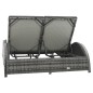 vidaXL Lettino Prendisole Doppio con Cuscino in Polyrattan Antracite vidaXL Lettino Prendisole Doppio con Cuscino in Polyrattan Antracite