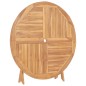 vidaXL Tavolo da Giardino Pieghevole Ø 120 cm in Legno di Teak