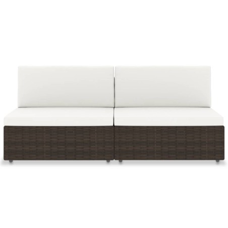 vidaXL Divano Modulare a 2 Posti in Polyrattan Marrone