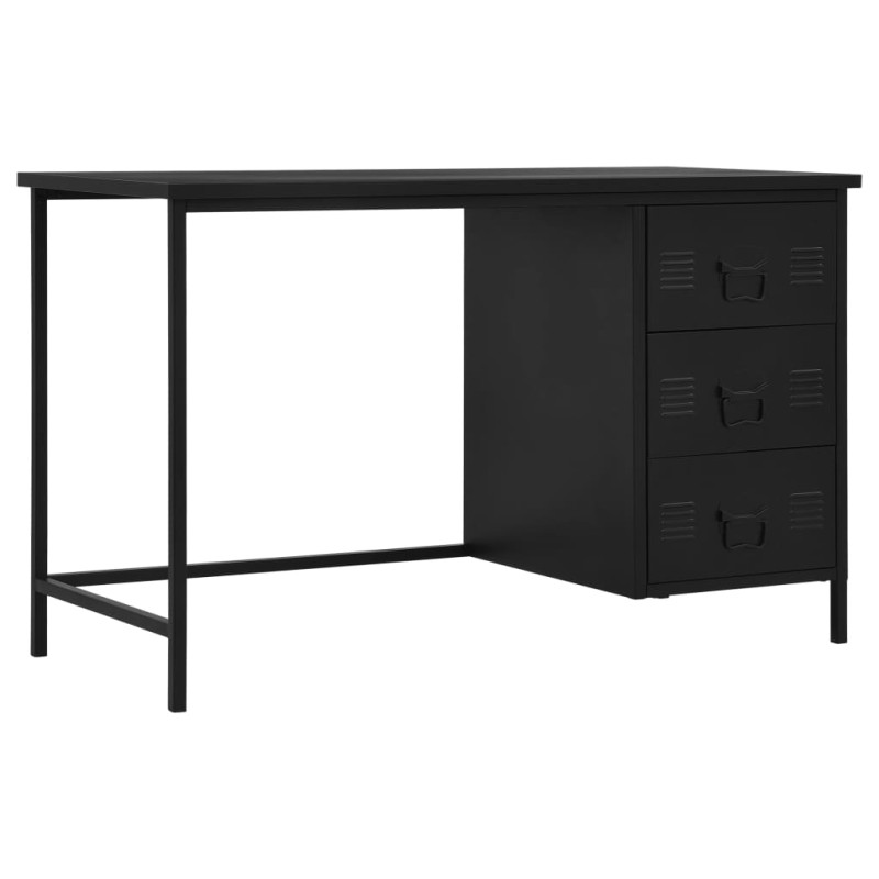 vidaXL Scrivania con Cassetti Industriale Nera 120x55x75 cm in Acciaio vidaXL Scrivania con Cassetti Industriale Nera 120x55x75 cm in Acciaio