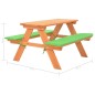 vidaXL Tavolo e Panche da Picnic 89x79x50 cm Legno Massello di Abete vidaXL Tavolo e Panche da Picnic 89x79x50 cm Legno Massello di Abete