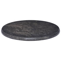 vidaXL Piano per Tavolo Nero Ø50x2,5 cm in Marmo