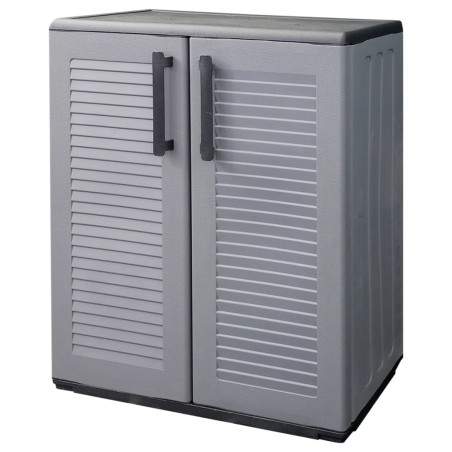 vidaXL Armadio da Giardino Grigio e Nero 68x37x84 cm in PP