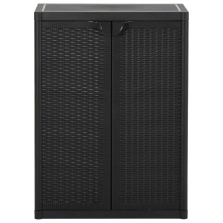 vidaXL Armadio da Giardino Nero 65x45x88 cm in Rattan PP