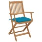 Sedie da Giardino Pieghevoli 4pz con Cuscini Massello d'Acacia Sedie da Giardino Pieghevoli 4pz con Cuscini Massello d'Acacia