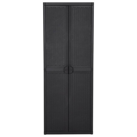 vidaXL Armadio da Giardino Nero 65x45x172 cm in Rattan PP