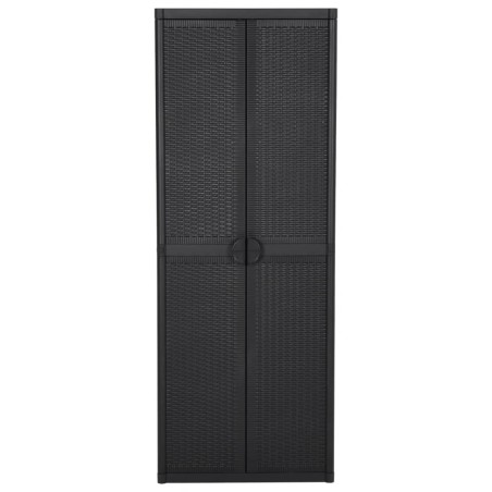 vidaXL Armadio da Giardino Nero 65x45x172 cm in Rattan PP