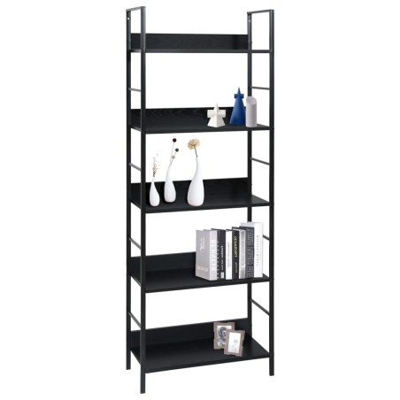 vidaXL Libreria a 5 Ripiani Nera 60x27,6x158,5 cm in Truciolato