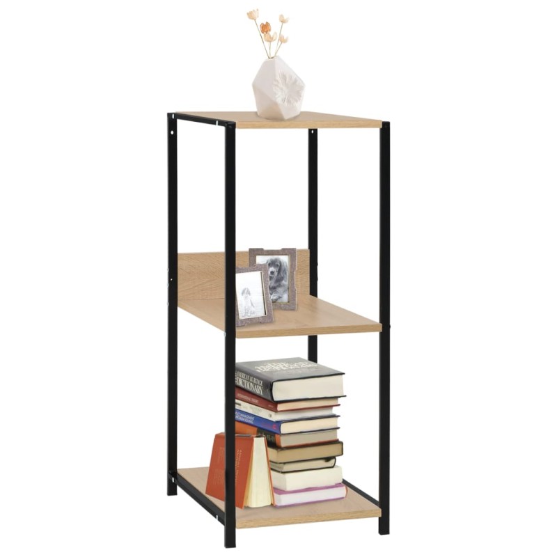 vidaXL Libreria Dritta Piccola Nero Rovere 33,5x39,6x79,7cm Truciolato vidaXL Libreria Dritta Piccola Nero Rovere 33,5x39,6x79,7cm Truciolato