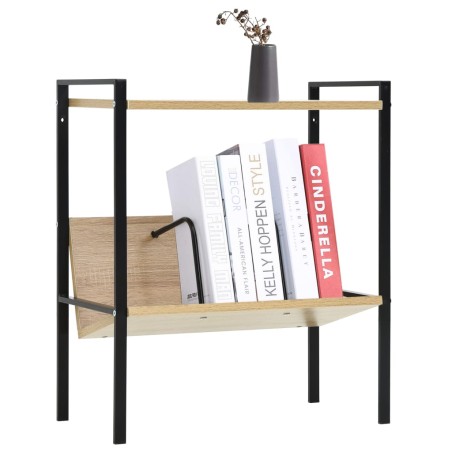 vidaXL Libreria a 2 Ripiani Nera e Rovere 52x28x59 cm in Truciolato