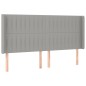 Testiera ad Orecchio Grigio Chiaro 183x16x118/128 cm in Tessuto Testiera ad Orecchio Grigio Chiaro 183x16x118/128 cm in Tessuto