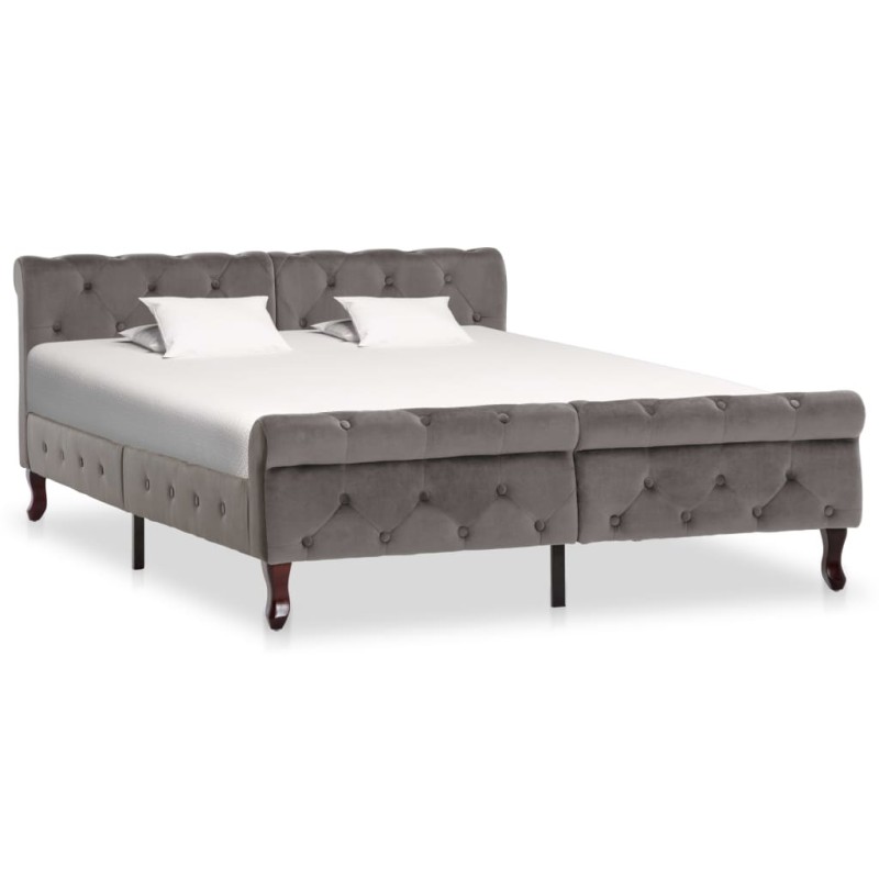 vidaXL Giroletto Grigio in Velluto 140x200 cm