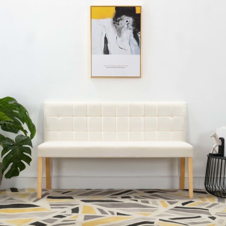 vidaXL Panca 140 cm Crema in Velluto