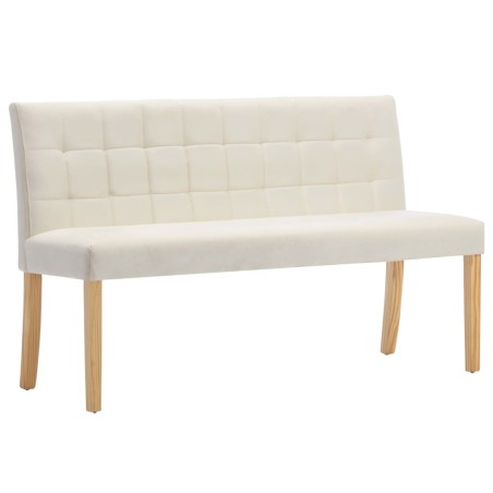 vidaXL Panca 140 cm Crema in Velluto