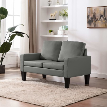 vidaXL Divano a 2 Posti Grigio in Similpelle 
