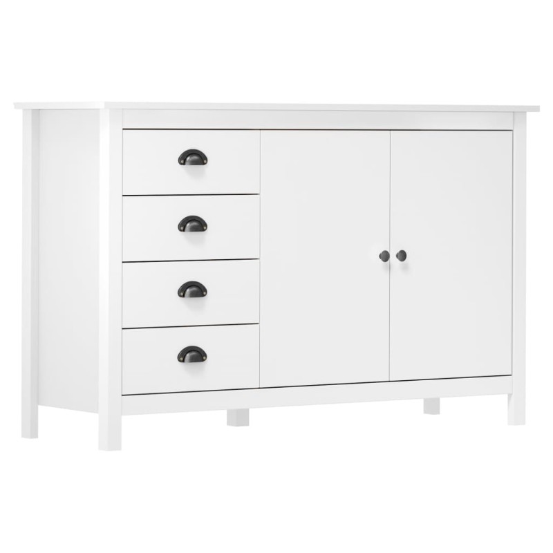 vidaXL Credenza Hill Bianca 130x40x80 cm in Legno Massello di Pino vidaXL Credenza Hill Bianca 130x40x80 cm in Legno Massello di Pino