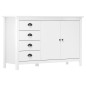 vidaXL Credenza Hill Bianca 130x40x80 cm in Legno Massello di Pino vidaXL Credenza Hill Bianca 130x40x80 cm in Legno Massello di Pino