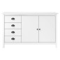 vidaXL Credenza Hill Bianca 130x40x80 cm in Legno Massello di Pino vidaXL Credenza Hill Bianca 130x40x80 cm in Legno Massello di Pino