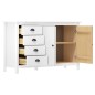 vidaXL Credenza Hill Bianca 130x40x80 cm in Legno Massello di Pino vidaXL Credenza Hill Bianca 130x40x80 cm in Legno Massello di Pino