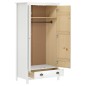 vidaXL Armadio a 2 Ante Hill Bianco 89x50x170cm in Legno di Pino