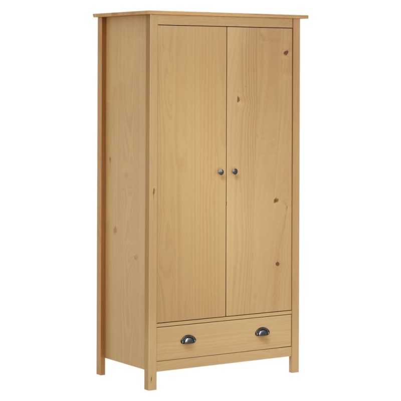 vidaXL Armadio a 2 Ante Hill 89x50x170 cm Legno Massello di Pino vidaXL Armadio a 2 Ante Hill 89x50x170 cm Legno Massello di Pino
