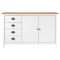 vidaXL Credenza Hill Bianca 130x40x80 cm in Legno Massello di Pino vidaXL Credenza Hill Bianca 130x40x80 cm in Legno Massello di Pino