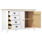 vidaXL Credenza Hill Bianca 130x40x80 cm in Legno Massello di Pino vidaXL Credenza Hill Bianca 130x40x80 cm in Legno Massello di Pino