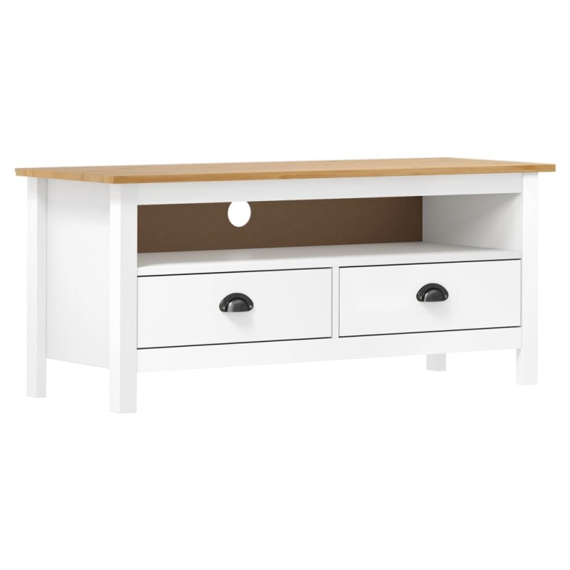 vidaXL Mobile Porta TV Hill Bianco 110x40x47 cm in Legno di Pino vidaXL Mobile Porta TV Hill Bianco 110x40x47 cm in Legno di Pino