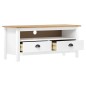 vidaXL Mobile Porta TV Hill Bianco 110x40x47 cm in Legno di Pino vidaXL Mobile Porta TV Hill Bianco 110x40x47 cm in Legno di Pino