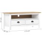 vidaXL Mobile Porta TV Hill Bianco 110x40x47 cm in Legno di Pino vidaXL Mobile Porta TV Hill Bianco 110x40x47 cm in Legno di Pino