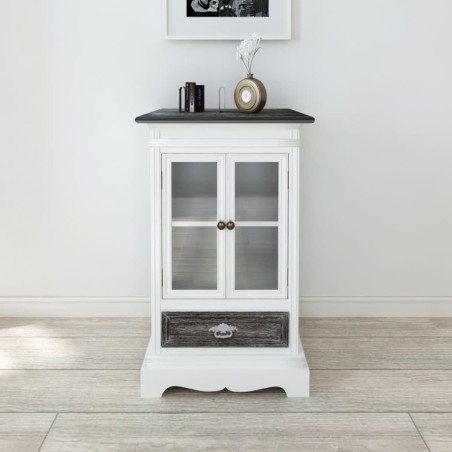 vidaXL Mobiletto con 2 Porte e 1 Cassetto in Legno Bianco  