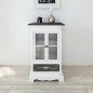 vidaXL Mobiletto con 2 Porte e 1 Cassetto in Legno Bianco vidaXL Mobiletto con 2 Porte e 1 Cassetto in Legno Bianco