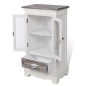 vidaXL Mobiletto con 2 Porte e 1 Cassetto in Legno Bianco vidaXL Mobiletto con 2 Porte e 1 Cassetto in Legno Bianco