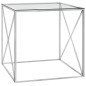 vidaXL Tavolino da Caffè Argento 55x55x55 cm in Acciaio Inox e Vetro vidaXL Tavolino da Caffè Argento 55x55x55 cm in Acciaio Inox e Vetro