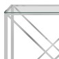 vidaXL Tavolino da Caffè Argento 55x55x55 cm in Acciaio Inox e Vetro vidaXL Tavolino da Caffè Argento 55x55x55 cm in Acciaio Inox e Vetro