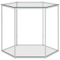 vidaXL Tavolino da Salotto Argento 50x50x43cm in Acciaio Inox e Vetro vidaXL Tavolino da Salotto Argento 50x50x43cm in Acciaio Inox e Vetro