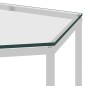 vidaXL Tavolino da Salotto Argento 50x50x43cm in Acciaio Inox e Vetro vidaXL Tavolino da Salotto Argento 50x50x43cm in Acciaio Inox e Vetro