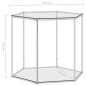 vidaXL Tavolino da Salotto Argento 50x50x43cm in Acciaio Inox e Vetro vidaXL Tavolino da Salotto Argento 50x50x43cm in Acciaio Inox e Vetro