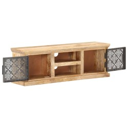 vidaXL Mobile Porta TV Ante in Acciaio 120x30x40 cm Mango Massello