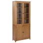 vidaXL Libreria con 4 Ante 90x35x200 cm in Rovere Massello e Vetro vidaXL Libreria con 4 Ante 90x35x200 cm in Rovere Massello e Vetro