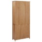vidaXL Libreria con 4 Ante 90x35x200 cm in Rovere Massello e Vetro vidaXL Libreria con 4 Ante 90x35x200 cm in Rovere Massello e Vetro